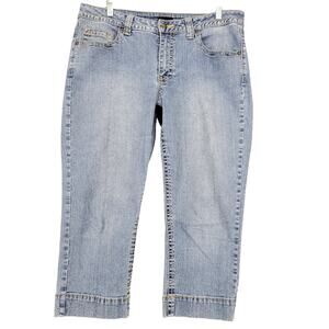 VSH Capri Blue Jeans Stretch Denim Classic Straight Stonewash Zip Womens Size 12